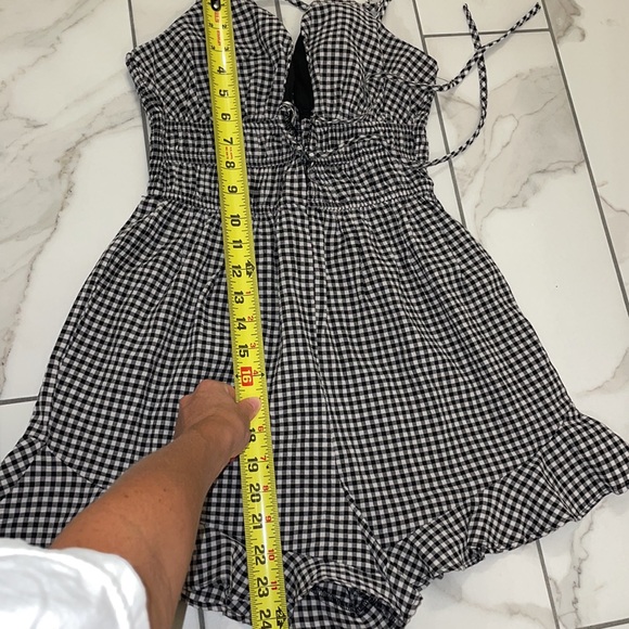 NWT Checked Ruched Romper Size S - Picture 10 of 14